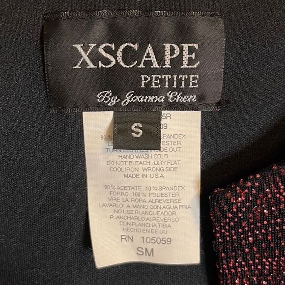XSCAPE by Joanna Chen. Open Evening Blazer. Size Small Petite.‎ Black/Red - Picture 4 of 9